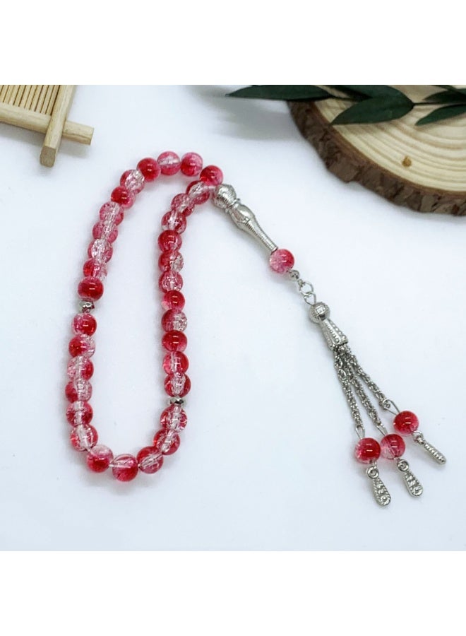 NIBEMINENT 33 Muslim Prayer Beads Red/8mm 