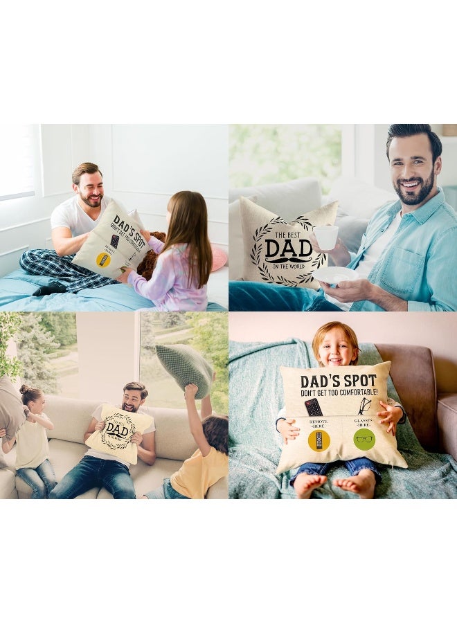 Kies Gift® Double-Sided Gifts for Dad Gifts from Daughter Daddy Gifts with Pockets Cushion Covers 18x18 Inches Dad Gifts from Son Dad Birthday Gifts Daddy Birthday Gifts Birthday Gift for Dad  - Image 3