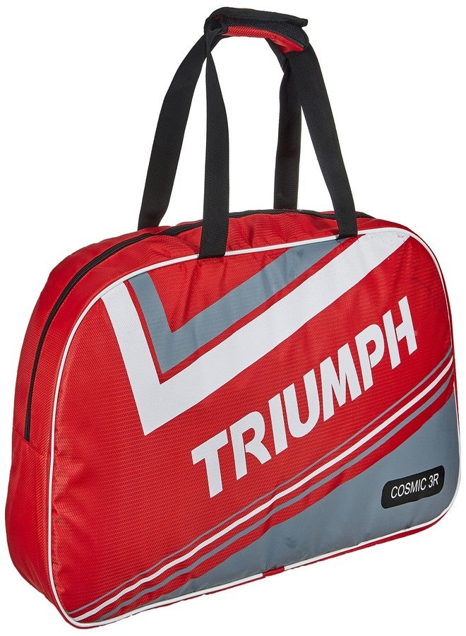 ترايامف مضرب تنس الريشة Triumph Turbo المصنوع من مركب الجرافيت خفيف الوزن مع حقيبة Cosmic-3R ذات حجرة واحدة، رمادي/أحمر - Image 3