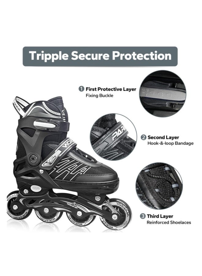 PAPAISON Adjustable Inline Skates Shoes for Kids Illuminating Inline Skates with Light Up Wheels for Beginner Girls and Boys - Image 4