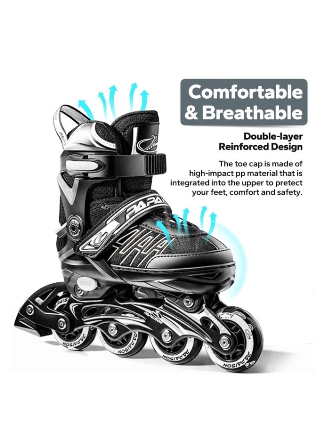 PAPAISON Adjustable Inline Skates Shoes for Kids Illuminating Inline Skates with Light Up Wheels for Beginner Girls and Boys - Image 5