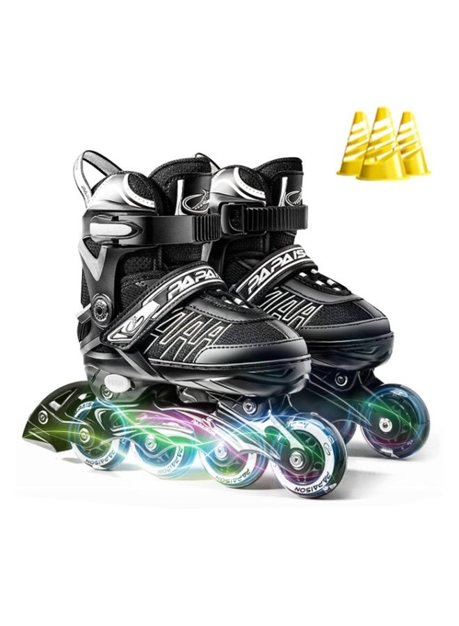 PAPAISON Adjustable Inline Skates Shoes for Kids Illuminating Inline Skates with Light Up Wheels for Beginner Girls and Boys - Image 1