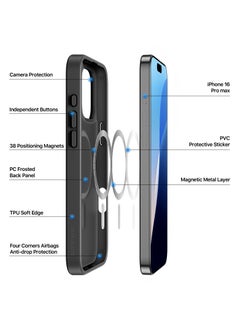 DUX DUCIS DUX DUCIS Yind Case Anti-Yellowing Matte Clear [Hard PC Back & Soft TPU Bumper] Magnetic Wireless Charging Shockproof Protective Phone Case Cover compatible with Iphone 16 Pro Max (Black)  - Image 5