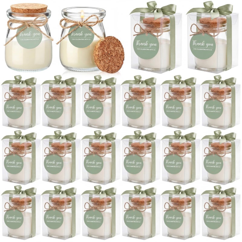 MTLEE Wedding Candle for Guests Gifts Glass Candle Jars Bulk Scented Soy Wax with DIY Tag Cards for Bridesmaid Groomsman Bridal Shower Housewarming Party Favors(Boho,Beige,50 Sets) - Image 1