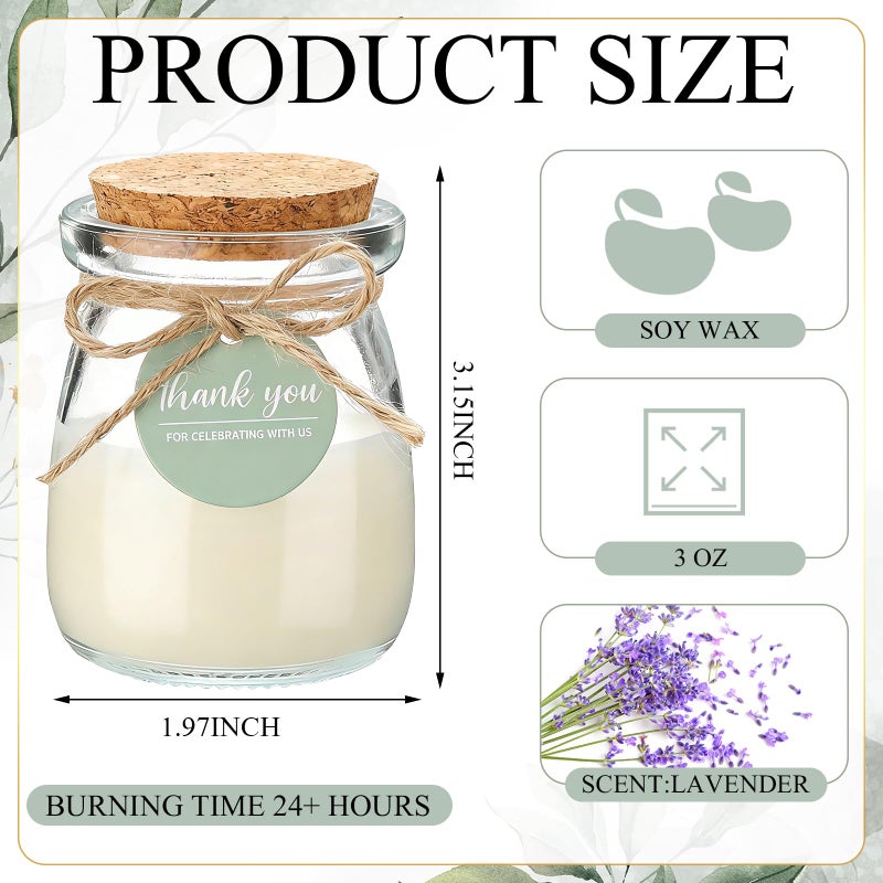 MTLEE Wedding Candle for Guests Gifts Glass Candle Jars Bulk Scented Soy Wax with DIY Tag Cards for Bridesmaid Groomsman Bridal Shower Housewarming Party Favors(Boho,Beige,50 Sets) - Image 2