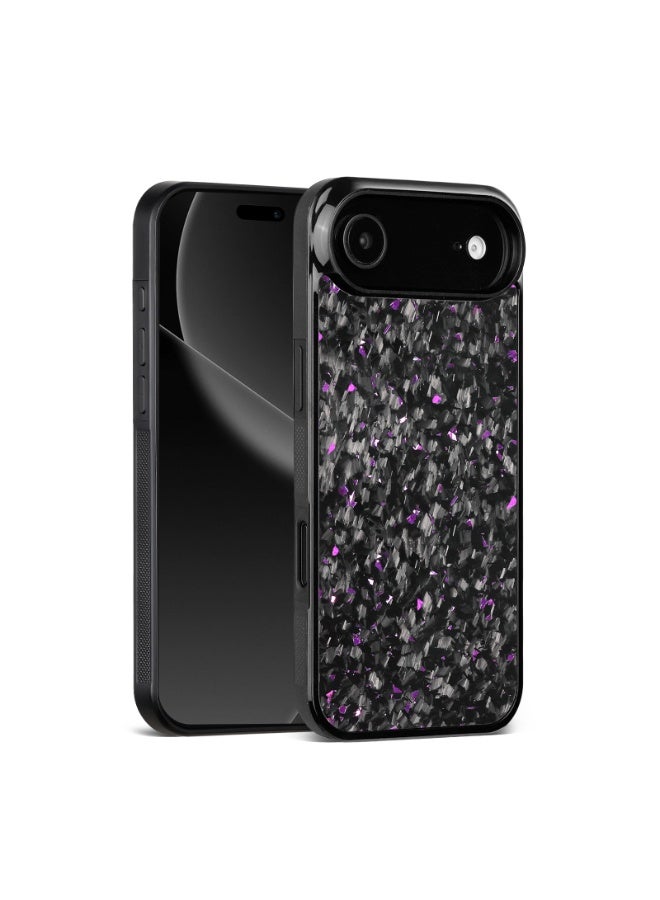 سولاري حافظة هوائية iPhone 17 مقاومة للصدمات – من ألياف الكربون الكريستالية السوداء مع لمسات أرجوانية، وغطاء واقي نحيف، ومقاوم للخدش والسقوط - Image 2