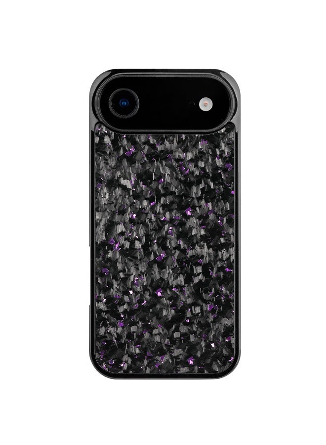 سولاري حافظة هوائية iPhone 17 مقاومة للصدمات – من ألياف الكربون الكريستالية السوداء مع لمسات أرجوانية، وغطاء واقي نحيف، ومقاوم للخدش والسقوط - Image 1