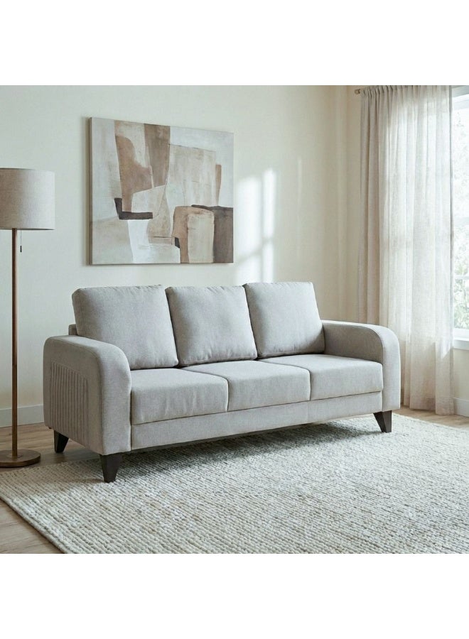 DANUBE HOME London 3 Seater Fabric Sofa | Modern Design Three Seat Sofas | Comfortable Living Room Furniture L193.5xW93.5xH95cm - Warm Beige - Image 1