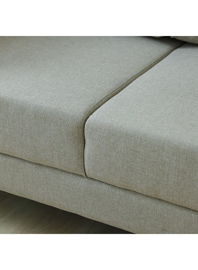 DANUBE HOME London 3 Seater Fabric Sofa | Modern Design Three Seat Sofas | Comfortable Living Room Furniture L193.5xW93.5xH95cm - Warm Beige - Image 5