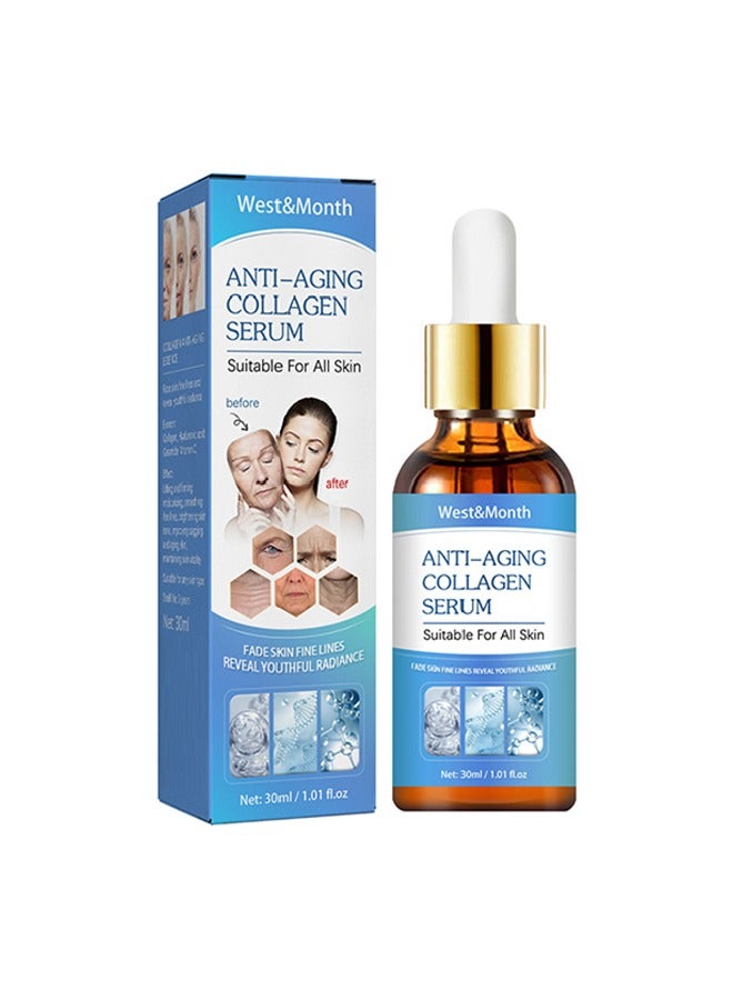 West&Month Anti-Aging Collagen Serum Suitable For All Skin- Fade Dark Spot Removal Pigment Melanin Correcting Nourishing Brighten Face Skin Care Essence