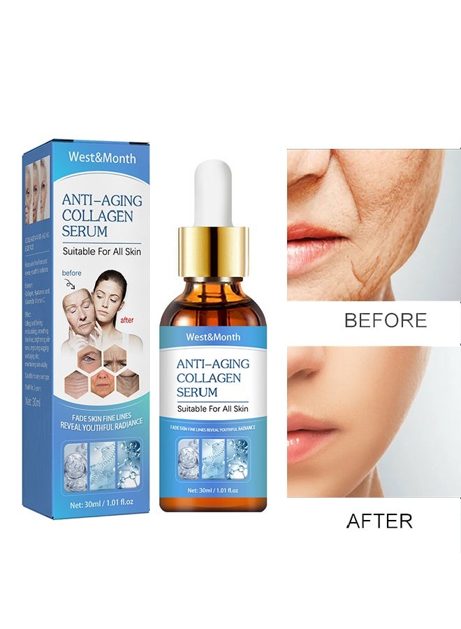 West&Month Anti-Aging Collagen Serum Suitable For All Skin- Fade Dark Spot Removal Pigment Melanin Correcting Nourishing Brighten Face Skin Care Essence - Image 2