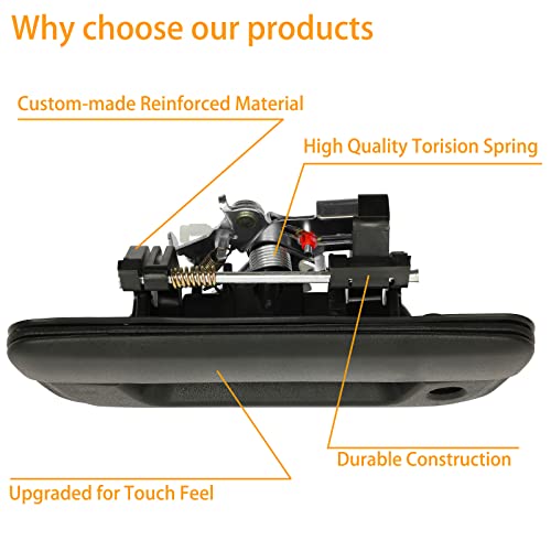 Gledewen مقبض باب الصندوق الخلفي، متوافق مع 2004-2012 شيفروليه كولورادو و GMC كانيون و إيسوزو i-280 / i-290 / i-350 / i-370، خلفي خارجي مع ثقب المفتاح | استبدال# 80584، GM1915118 قفل مصيدة باب الصندوق - Image 4