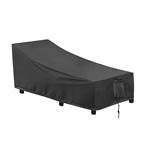 OutdoorLines Outdoor Waterproof Patio Chaise Lounge Chair Cover - UV Resistant Lounger Covers Heavy Duty Weatherproof Patio Sofa Furniture Covers, 1 Pack, 78Wx35.5Dx33H Inches, Black - Image 1