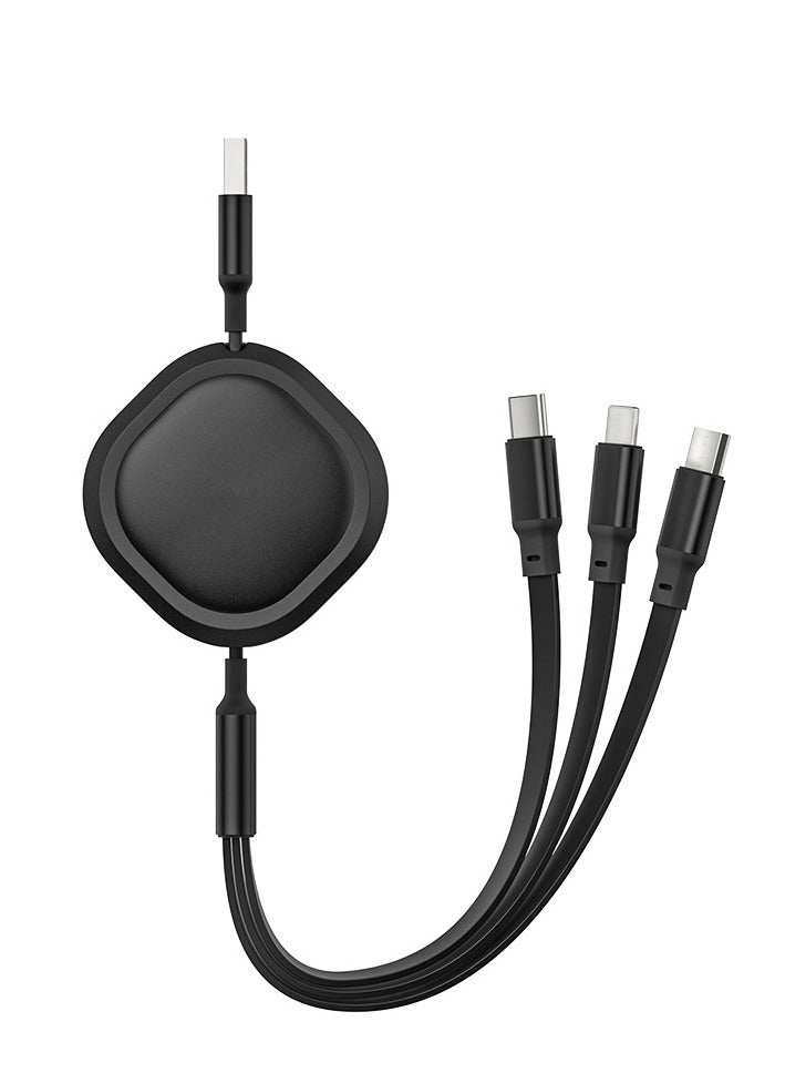 Three in one extendable one to three data cable, mobile fast charging cable - Image 1
