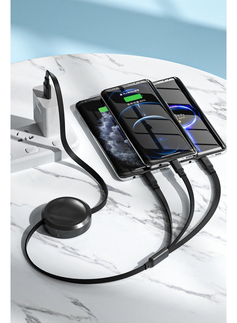 Three in one extendable one to three data cable, mobile fast charging cable - Image 3