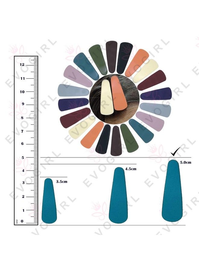 EVOGIRL Tictac Hair Clips Glossy English Color Barrattes 5Cm Med For Girls/Women - Image 4