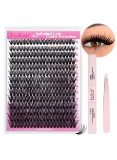 FADLASH FADLASH DIY Lash Extension Kit Individual Lashes Cluster D Curl Eyelash Extension Kit with Lash Bond and Seal and Lash Applicator Tool for Self Application at Home (40D-0.07D-12-18MIX KIT)  - Image 2