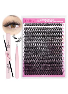 FADLASH FADLASH DIY Lash Extension Kit Individual Lashes Cluster D Curl Eyelash Extension Kit with Lash Bond and Seal and Lash Applicator Tool for Self Application at Home (40D-0.07D-12-18MIX KIT)  - Image 1