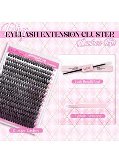 FADLASH FADLASH DIY Lash Extension Kit Individual Lashes Cluster D Curl Eyelash Extension Kit with Lash Bond and Seal and Lash Applicator Tool for Self Application at Home (40D-0.07D-12-18MIX KIT)  - Image 3