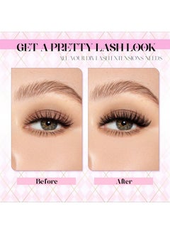 FADLASH FADLASH DIY Lash Extension Kit Individual Lashes Cluster D Curl Eyelash Extension Kit with Lash Bond and Seal and Lash Applicator Tool for Self Application at Home (40D-0.07D-12-18MIX KIT)  - Image 5