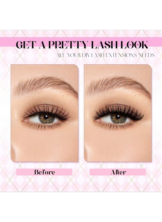 FADLASH - FADLASH DIY Lash Extension Kit Individual Lashes Cluster D Curl Eyelash Extension Kit with Lash Bond and Seal and Lash Applicator Tool for Self Application at Home (40D-0.07D-12-18MIX KIT) - Image 1