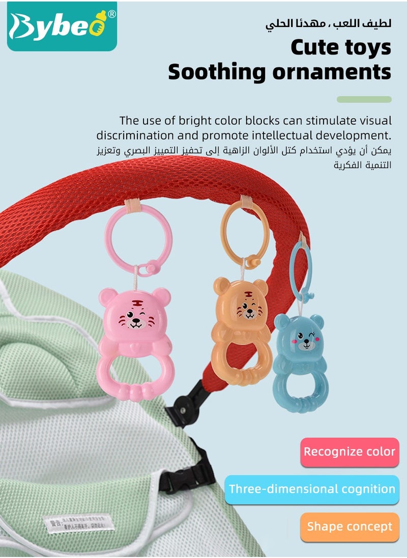 Bybeo - Baby Bouncer, Infant Rocker, Portable Baby Swing Chair, Durable Bouncer Seat, Infant Rocking Bouncer for Babies, with 3-Point Harness, 4 Adjustable Height, Mosques Net, Toy Rack - Image 1