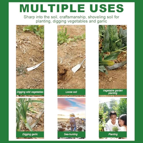 HASTHIP® Gardening Weeder Tool Manual Weeder, Stainless Steel Narrow Head Spade, Shovel Tool Weeding Tool with Rubberized Anti-slip T Handle, Multi Use Gardening Tool for Weeding, Digging - Image 2