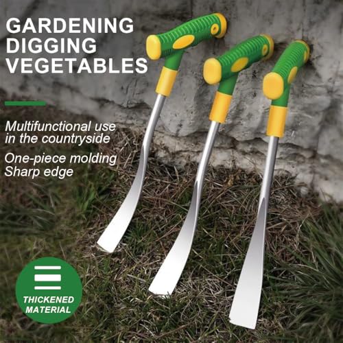 HASTHIP® Gardening Weeder Tool Manual Weeder, Stainless Steel Narrow Head Spade, Shovel Tool Weeding Tool with Rubberized Anti-slip T Handle, Multi Use Gardening Tool for Weeding, Digging - Image 3