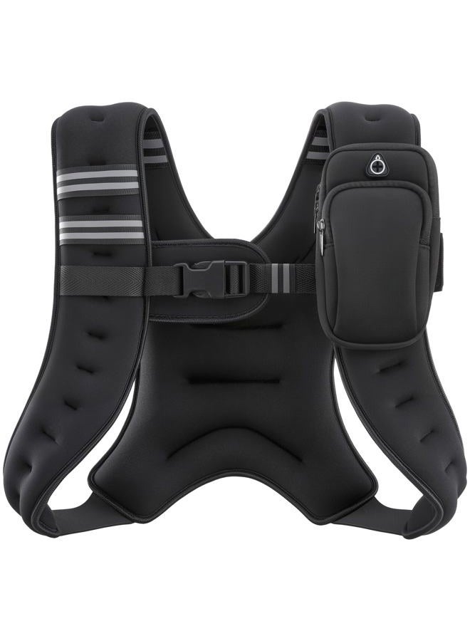 ZELUS Weighted Vest for Strength Training, 5.5kg Adjustable Exercise Equipment for Home Gym, Iron Sand Weight Vest with Armband Holder for Men Women - Image 1