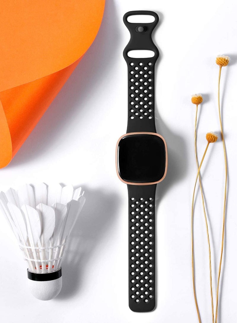 KASTWAVE Elastic Strap Compatible with Fitbit Versa 3 for Fitbit Sense Strap,Adjustable Nylon Sports Straps for Women Men, Breathable（4Pcs） - Image 4