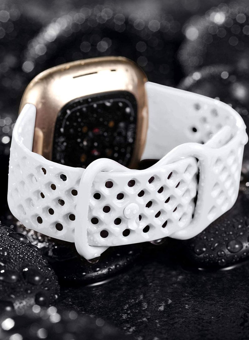 KASTWAVE Elastic Strap Compatible with Fitbit Versa 3 for Fitbit Sense Strap,Adjustable Nylon Sports Straps for Women Men, Breathable（4Pcs） - Image 5