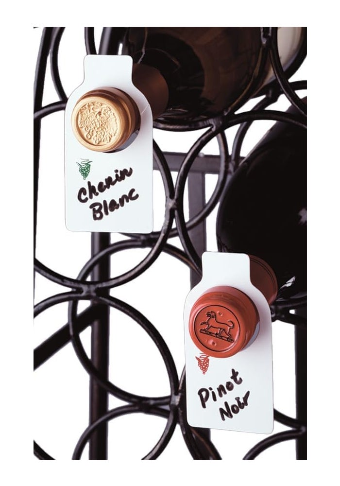 Franmara Reusable Wine Bottle ID Tags Set of 50 with Marker - Image 2