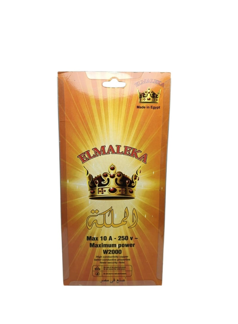 الملكة مشترك ٣ فتحه ثنائي +١ فتحه ثلاثي بطول سلك ٤ متر سلك ماركه الملكه الوان مختلفه - Image 2