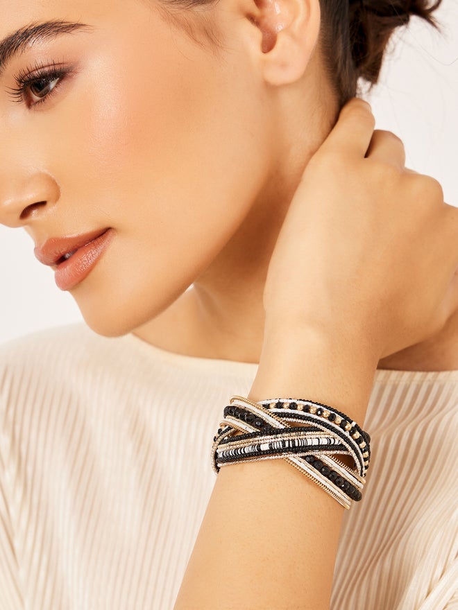 Styli Styli Beaded Cuffed Bangles  - Image 1
