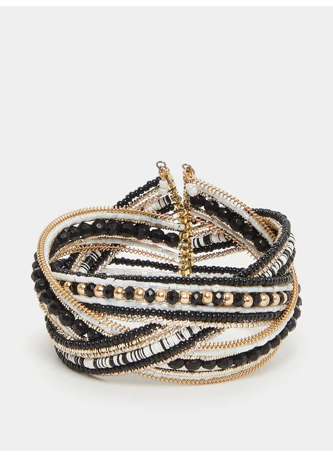 Styli Styli Beaded Cuffed Bangles