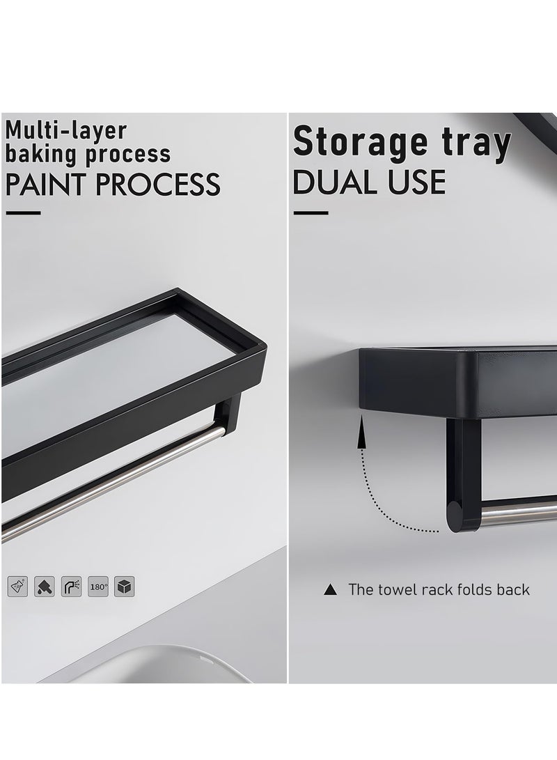 TRASSLE Round Mirror with Shelf, Circle Mirror Metal Frame,Wall Mirror for Bathroom,Bathroom Mirror,Wall-mounted Mirror for Wall Decor,Living Room, Bedroom,Bathroom - Image 3