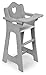 Badger Basket Executive Doll High Chair Wooden Toy Chair with Liftable Tray Fabric Seat Trim and Realistic Design Fits 18 Inch Dolls and More Gray and White - Image 2