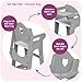 Badger Basket Executive Doll High Chair Wooden Toy Chair with Liftable Tray Fabric Seat Trim and Realistic Design Fits 18 Inch Dolls and More Gray and White - Image 4