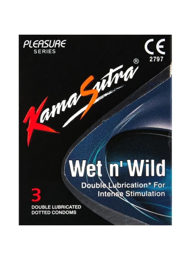 KAMASUTRA WET N WILD DOTTED CONDOM 3'S