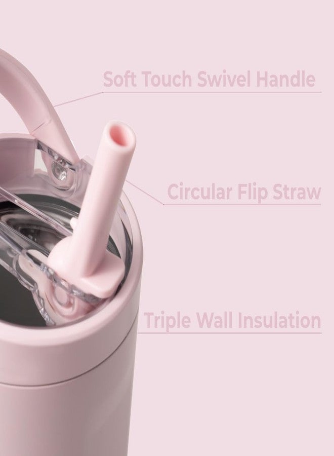 إبريق مائي كوب هيدرو جاج سبورت - كوب من الفولاذ المقاوم للصدأ مع شفاطة، معزول بتفريغ الهواء، سعة 40 أونصة، مانع للتسرب، تصميم مريح، قابل لإعادة الاستخدام، آمن للغسل في غسالة الأطباق، قاعدة مطاطية، متين للاستخدام في الصالات الرياضية أو في الهواء الطلق، لون رملي وردي - Image 3