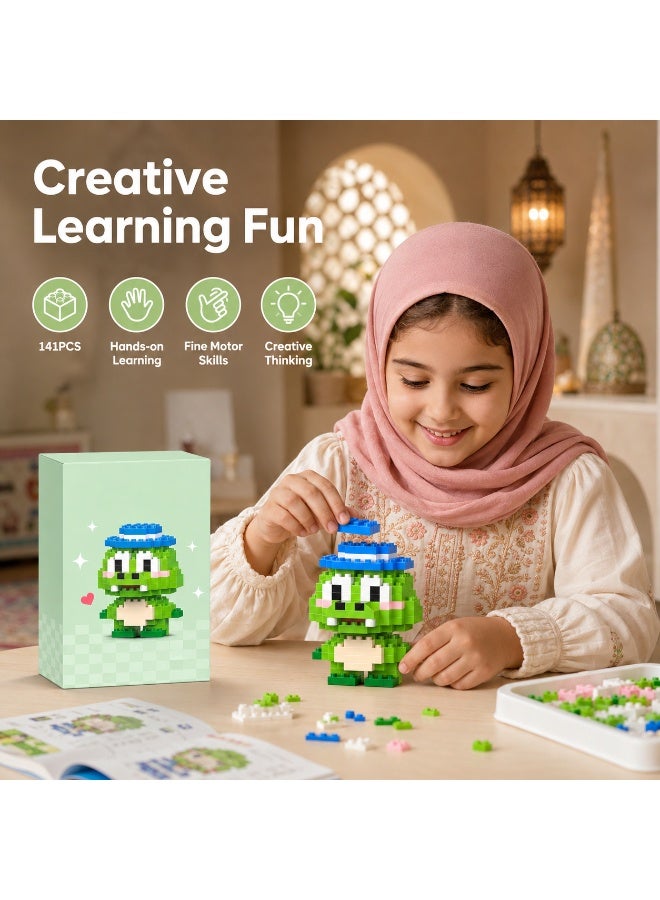 1 Set 141 Pcs Crocodile Shaped Micro Building Blocks, DIY Educational Assembly Toy With Fixed Dimensions, For Hands-on Ability Training Of Children Aged 6 And Above - Image 2