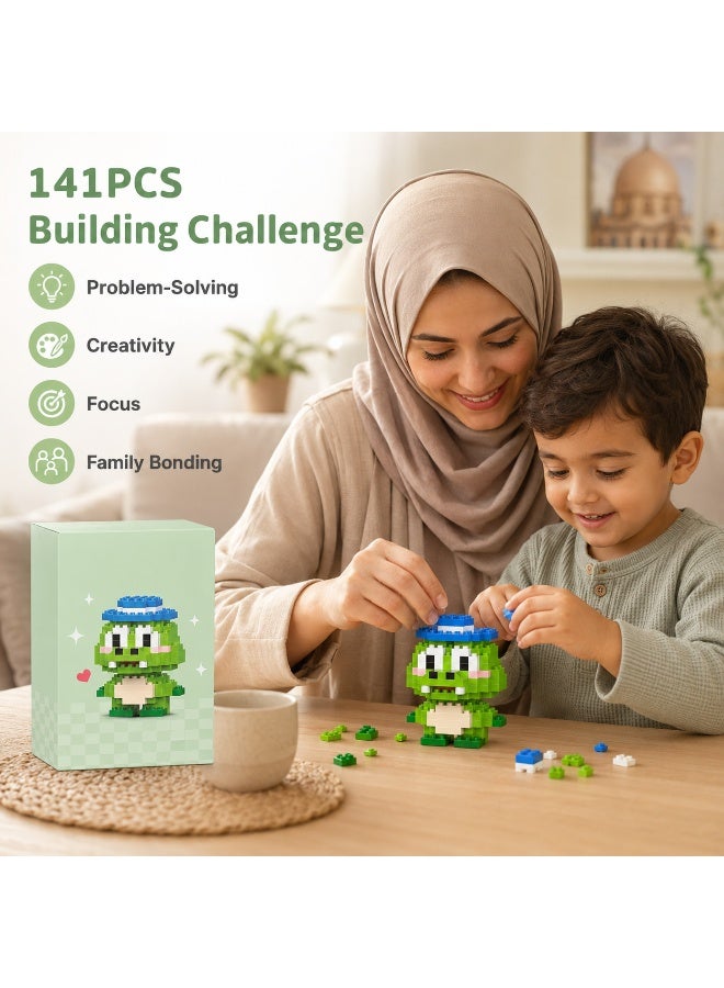 1 Set 141 Pcs Crocodile Shaped Micro Building Blocks, DIY Educational Assembly Toy With Fixed Dimensions, For Hands-on Ability Training Of Children Aged 6 And Above - Image 4
