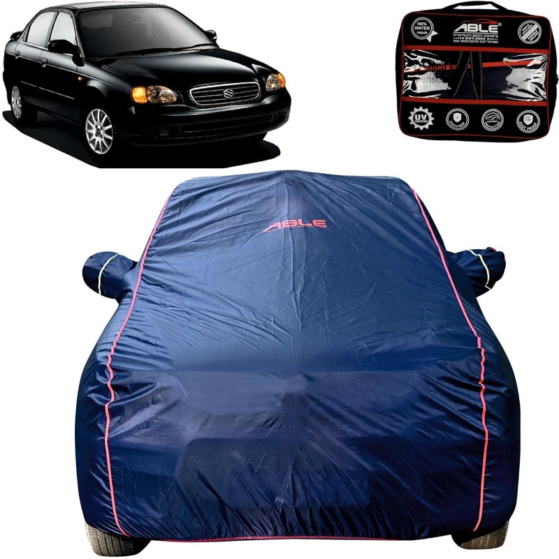 Able Parashuit Blue WR Series Car Body Cover with Mirror Pockets and Driver Door Zipper Compatible for Maruti BALENO Old Type-I (Before 2015 Model) - Image 1