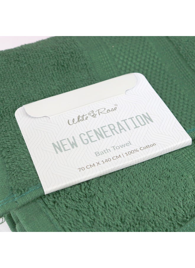 White Rose 4 Piece Bathroom Towel Set NEW GENERATION 450 GSM 100% Cotton Terry 4 Bath Towel 70x140 cm Pink & Green Color Soft Feel Super Absorbent  - Image 1