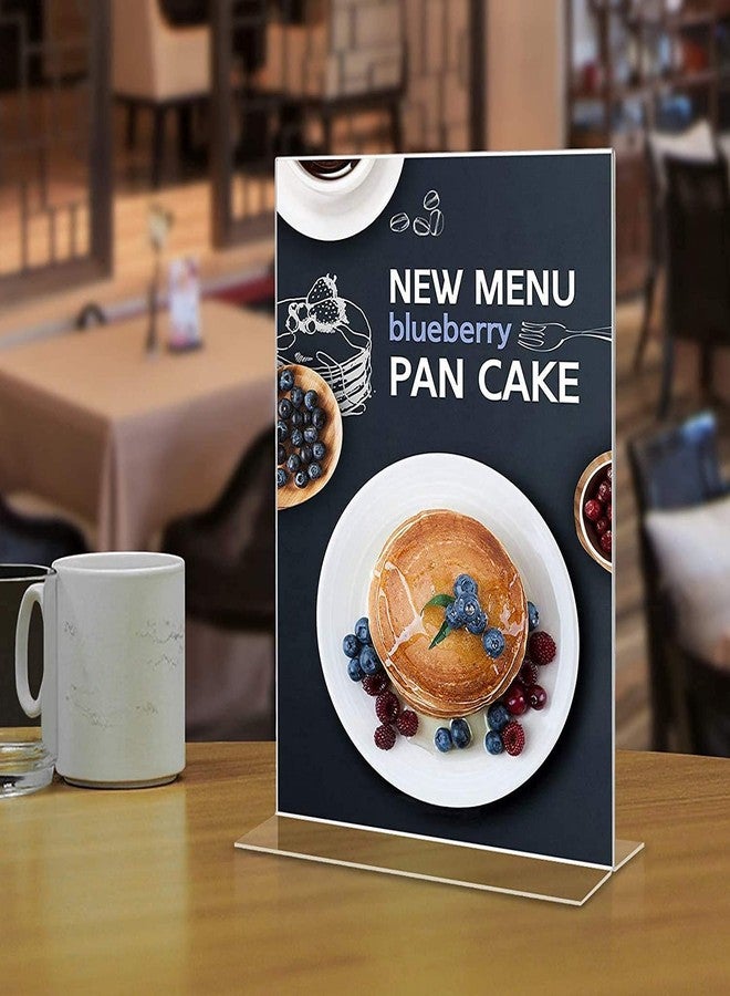CPI A5 Size Acrylic Sign Holder T Shape Double Sided Portrait Style Menu Ad Frame Display Stand Table Top Perfect for Restaurants, Promotions, Photo Frames, Classroom (1Pc) - Image 5