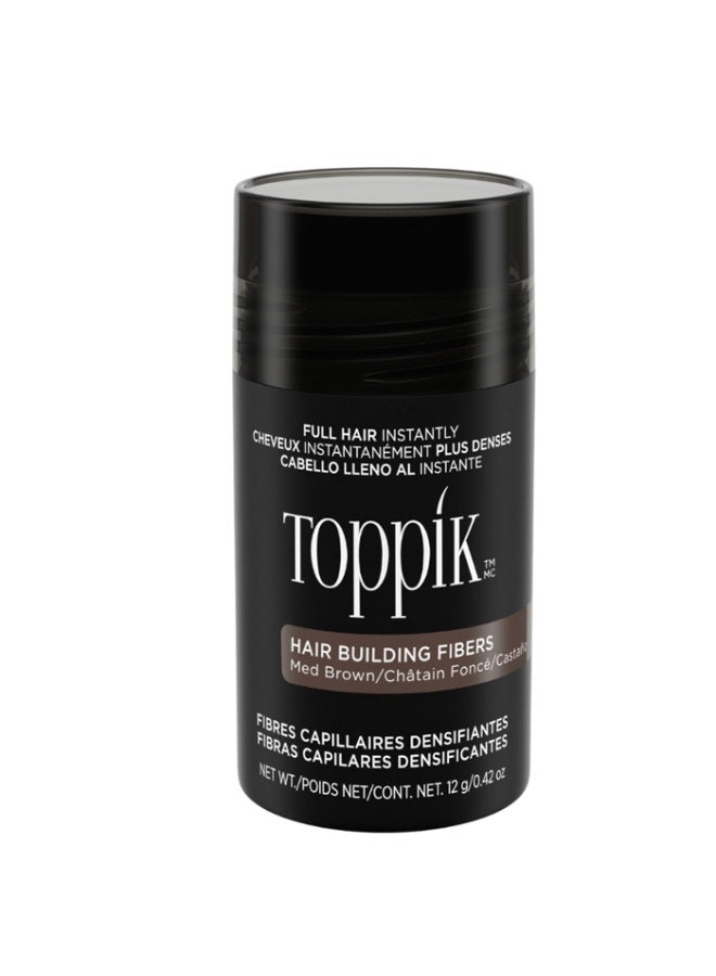 Toppik Hair Building Fibers with Premium Keratin Fibers Conceals Hair Thinning and Hair Loss for Fuller Looking Hair that Gives Completely Natural Look For Men and Women, Medium Brown, 12 grams - Image 1