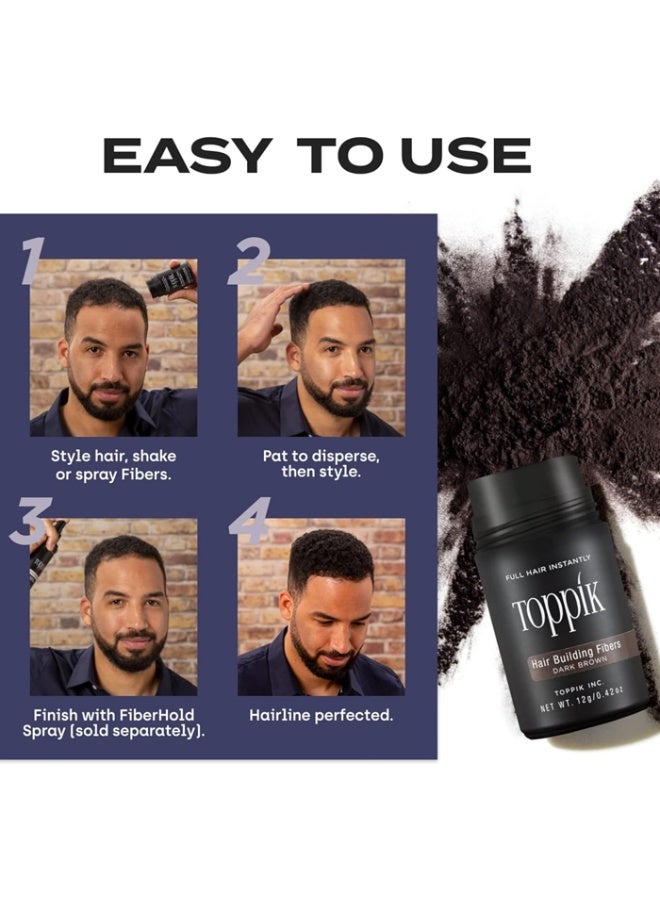 Toppik Hair Building Fibers with Premium Keratin Fibers Conceals Hair Thinning and Hair Loss for Fuller Looking Hair that Gives Completely Natural Look For Men and Women, Medium Brown, 12 grams - Image 5