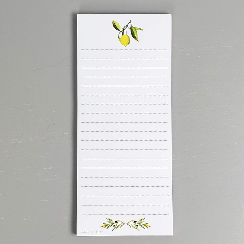Nancy Nikko Lemon and Olive Branch Refrigerator Notepads - Set of 2 Pads - Image 2
