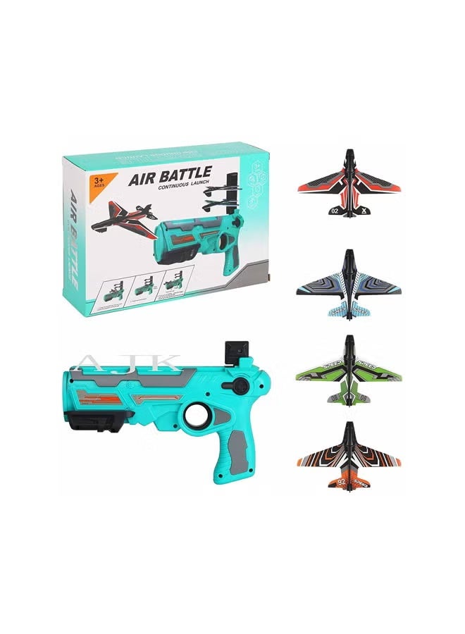 Airplane Gun With 4 Pcs Foam Paper Airplane Kit For Outdoor Toys - Image 1