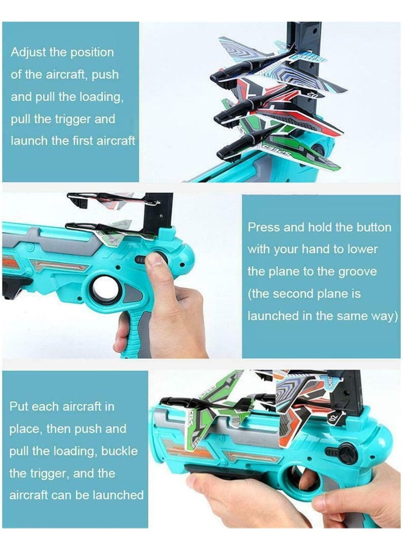 Airplane Gun With 4 Pcs Foam Paper Airplane Kit For Outdoor Toys - Image 3
